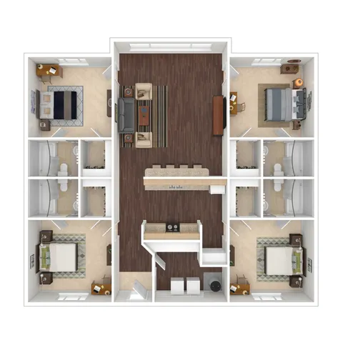 4x4 LC 3D Floorplan