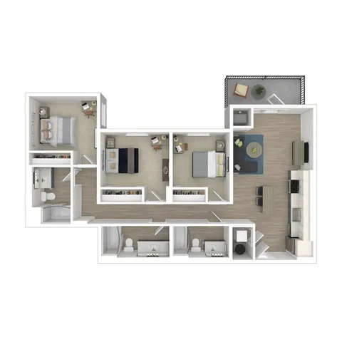 3x3 3D Floorplan