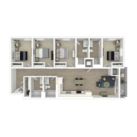 4x4 B 3D Floorplan