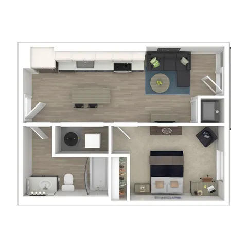 1x1 B 3D Floorplan