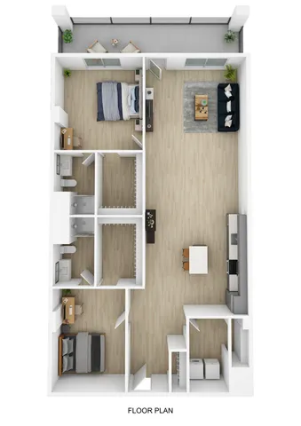 2 Bed 2 Bath A 3D