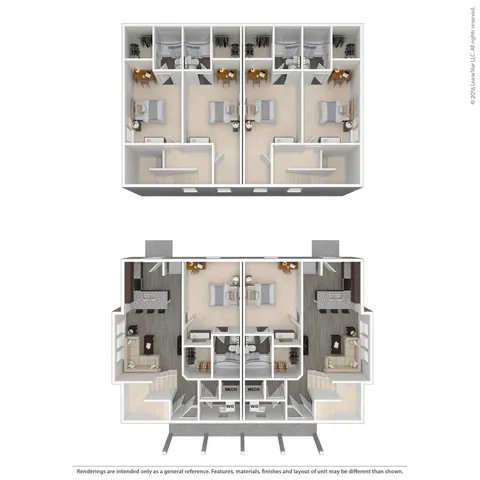 3 Bed Duplex 3D Floorplan