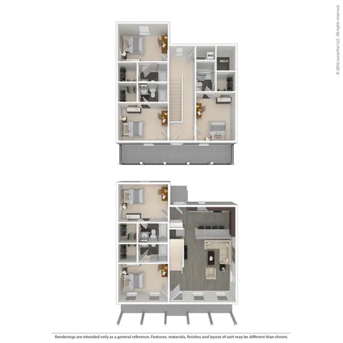 5 Bed Cottage Upper Deck 3D Floorplan