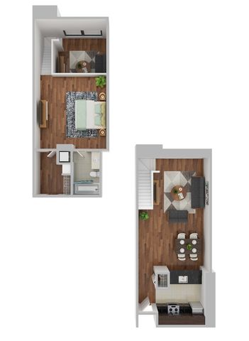 Jr. 1x1 Bi-Level w/ Loft A