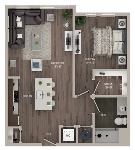 Library Park  /  1 Bedroom  /  A12