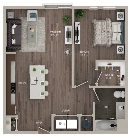 Library Park  /  1 Bedroom  /  A18
