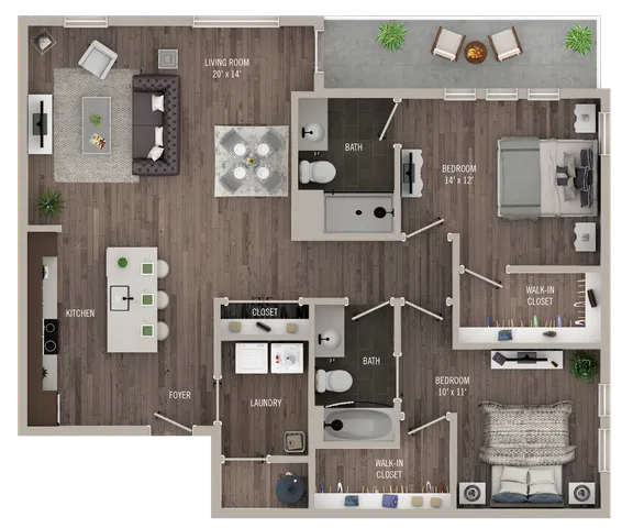 Library Park / 2 Bedroom / C4