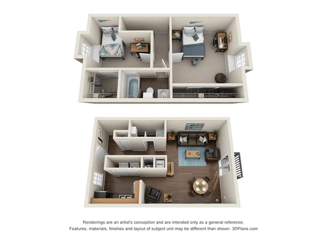 2 Bed 1.5 Bath TH-DLX