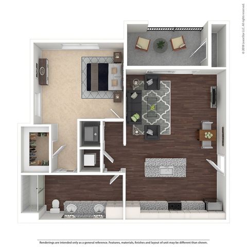 1 Bed 1 Bath A2