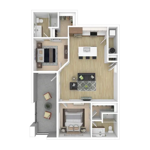 2 Bed 2 Bath Standard
