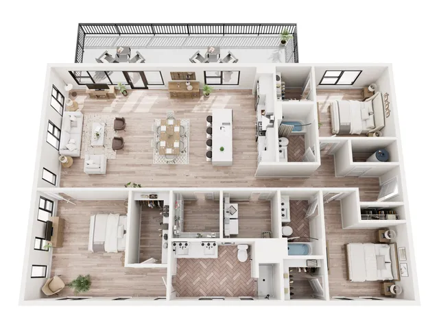 3 Bedroom Penthouse Floorplan