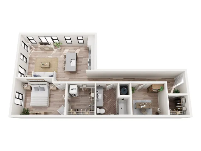 1 Bedroom + Den Floor Plan