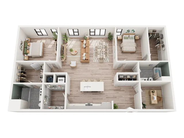 2 Bedroom + Den Floor Plan