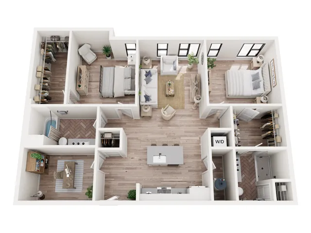 2 Bedroom + Den Floor Plan