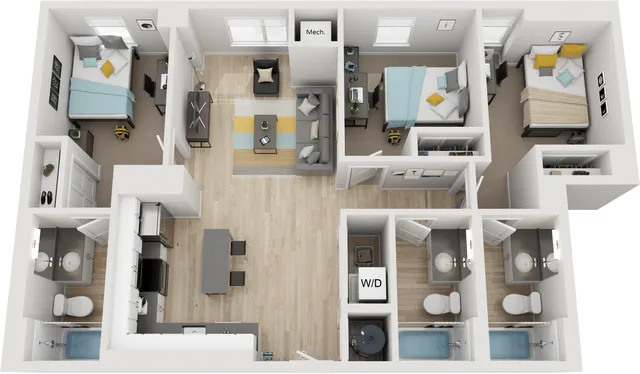 3 BED 3 BATH PENTHOUSE LEVEL