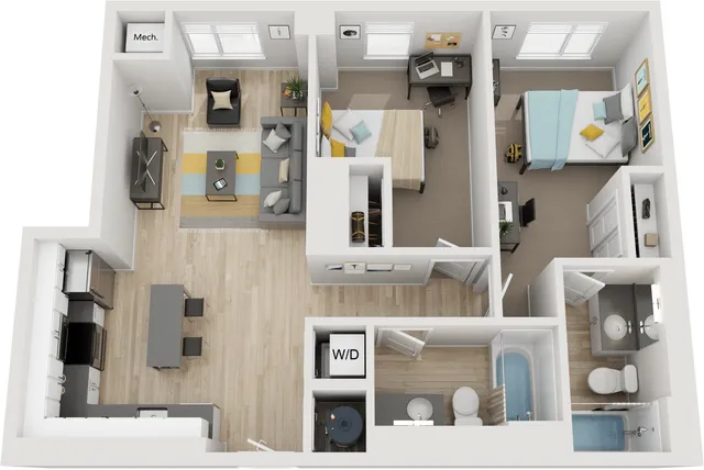 2 BED 2 BATH PENTHOUSE LEVEL