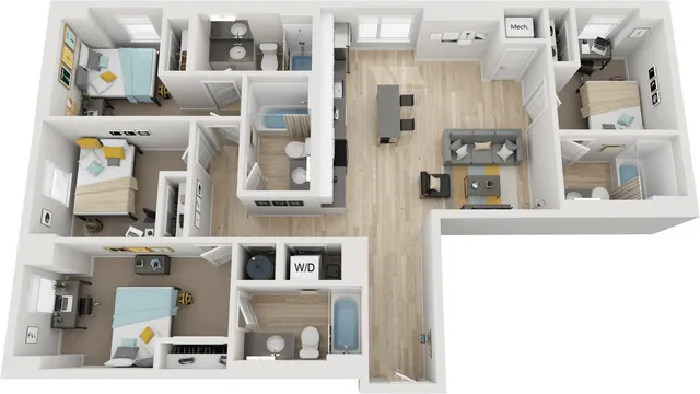 4 BED 4 BATH PENTHOUSE LEVEL