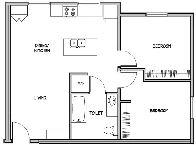 2 Bed 1 Bath