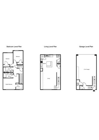 Elegant multi-level floor plan featuring 3 bedrooms, an expansive living area, modern kitchen, and 2-car garage space for convenient living.