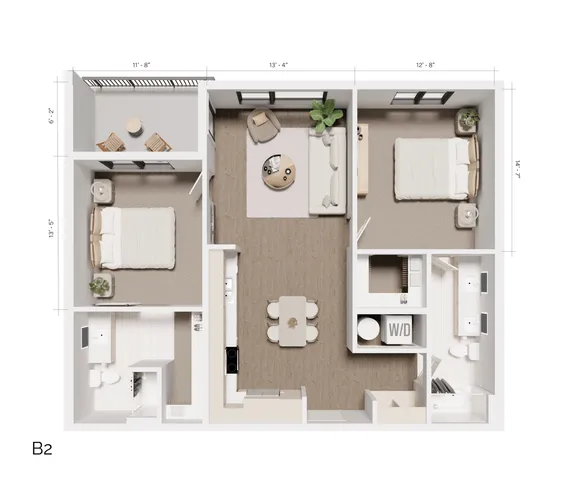 The Grandeur | B2 - White Pine ( 2 Bedroom 2 Bath)