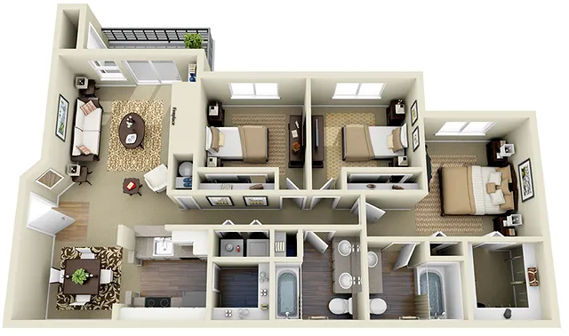 Three Bedroom | Olin Fields Apartments | Everett WA
