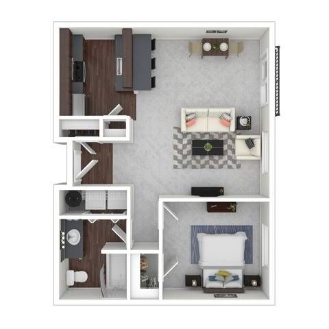 1 Bedroom Floor Plan | Dupont Washington Apartments | Trax at DuPont Station