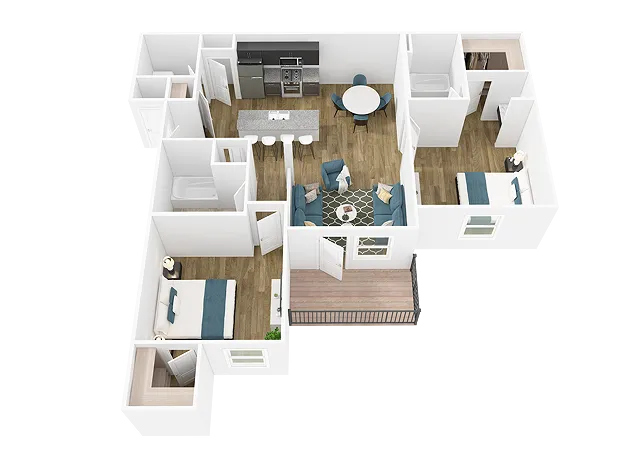 The Burton Floor Plan | Apartments in Murfreesboro TN | Merchants Walk