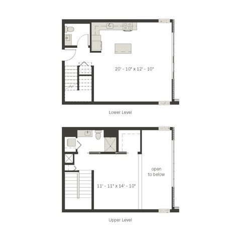 1 Bed / 2 Bath Sky