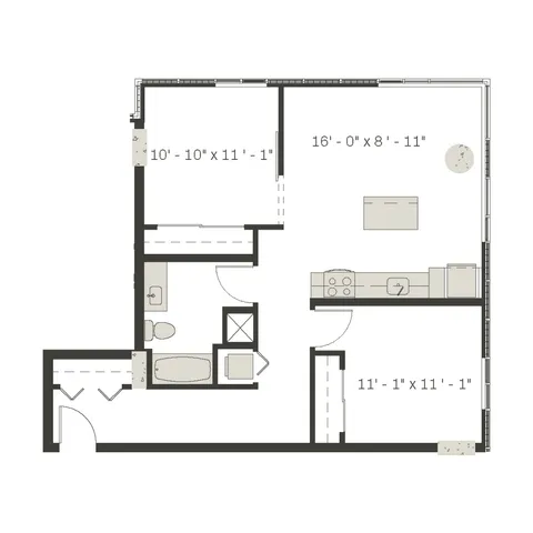 2 Bed / 1 Bath