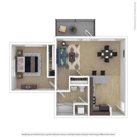 1 Bdrm Floor Plan | 3 Bedroom Apartments In Beaverton Oregon | Element 170