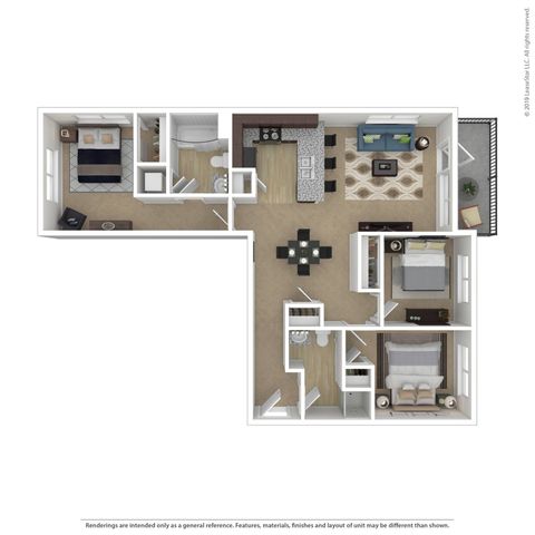 Floor Plan 3 | Apartments In Southwest Portland | Element 170