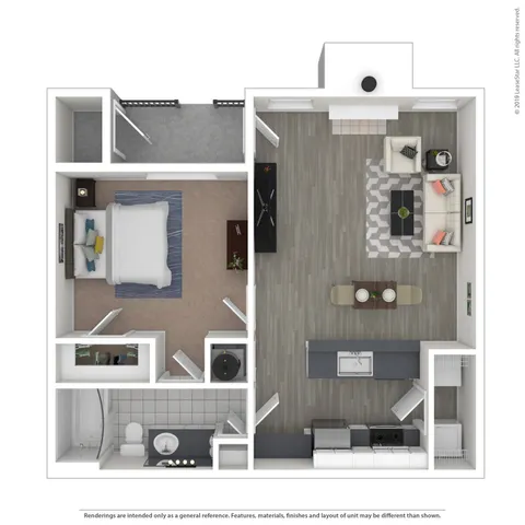 Floor Plan 1 | Apartments For Rent Near Nashville, TN | Hamptons at Woodland Pointe