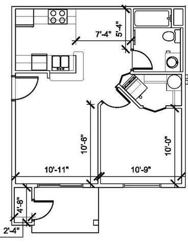1 bed with washer dryer