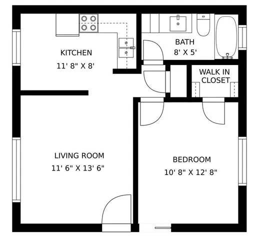 AL 1 bed floorplan