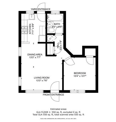 Robinson 1 bedroom Floor Plan