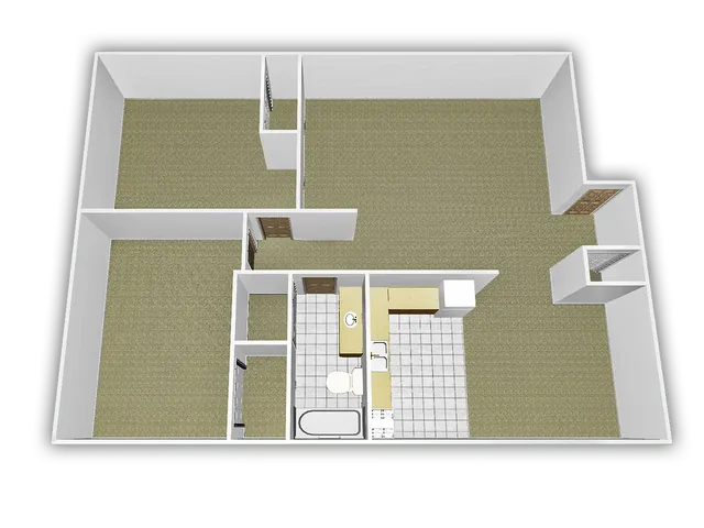 2 bed, 1 bath