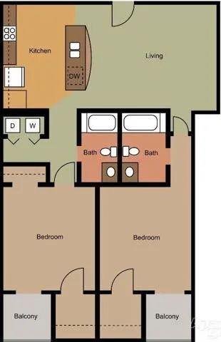 2 Bed / 2 Bath