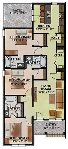 3 Bed / 3 Bath Duplex