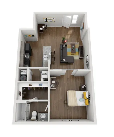 Flats 1x1 Floor Plan