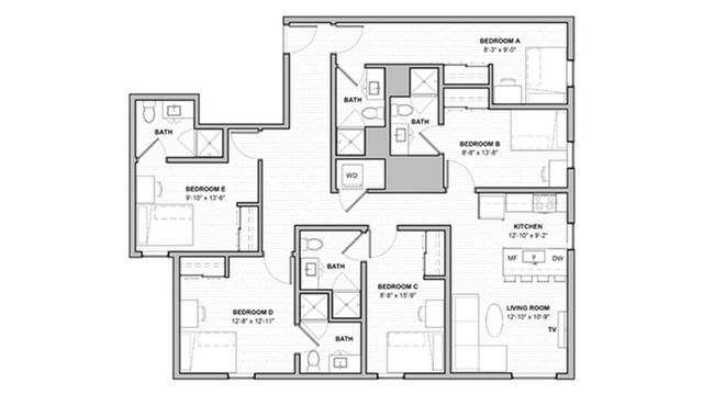The 5 bedroom, 5 bathroom deluxe floorplan is 1694 sq. ft.