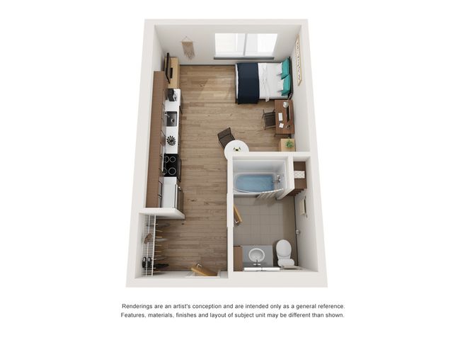 0x1 Bedroom Floor Plan - Stateside