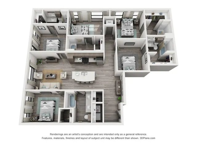 The 5 bedroom, 5 bathroom deluxe floorplan is 1786 sq. ft.