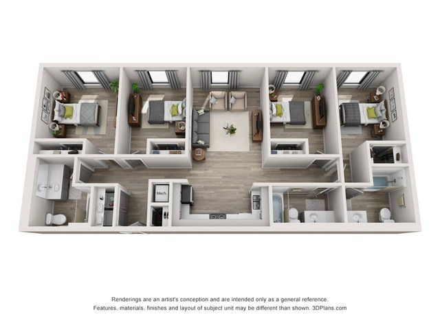 The 4 Bed, 3 Bath Classic is 1324 sq. ft.