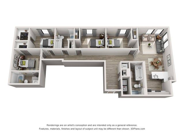 The 4 Bed, 3 Bath Plus ranges from 1608 square feet to 1612 square feet
