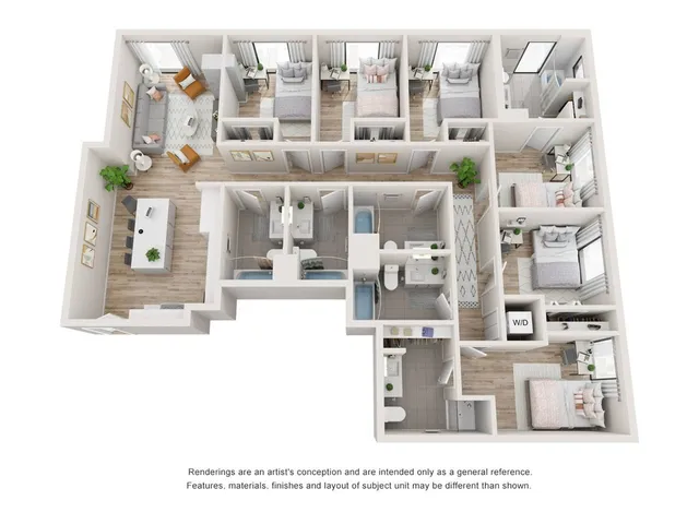 The Zaza, 6 bed 6 bath 1695 square foot floor plan image