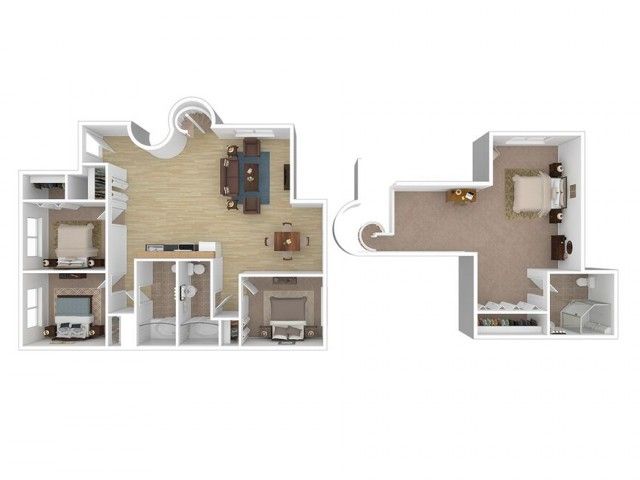 The 4 bed, 3 bath loft floorplan is 1456 sq. ft.