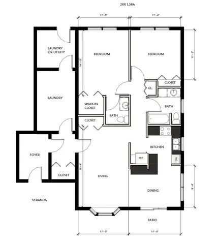 2 Bedroom Condo Floorplan