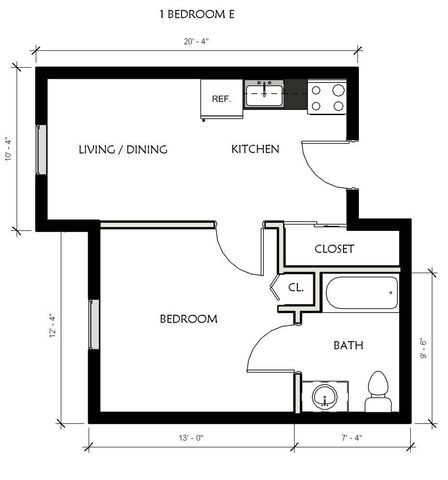 1 Bedroom Floorplan