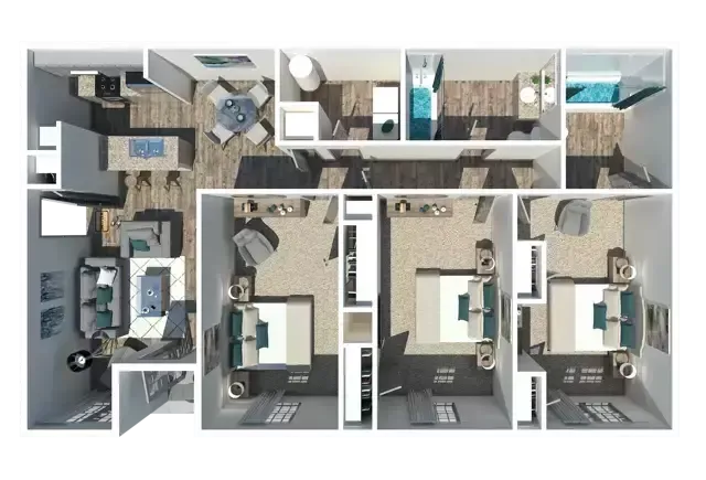 3 Bed, 2 Bath Floorplan