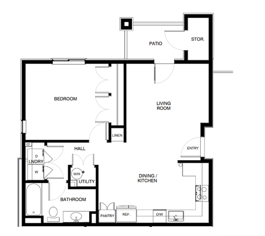 1 Bedroom (1C) Upper Level